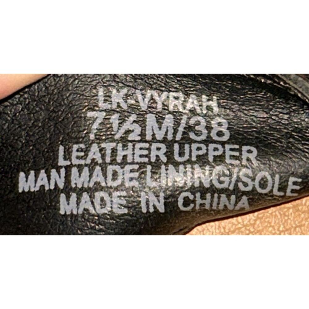Lucky Brand Vyrah Black Leather Crisscross Strappy Sandal 3" Heels 7.5 - Picture 7 of 7